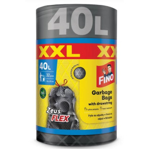 Vrecia zaťahovacie FINO Zeus FLEX XXL 40 ℓ, 32 mic., 55 x 57 cm, strieborné (32 ks)